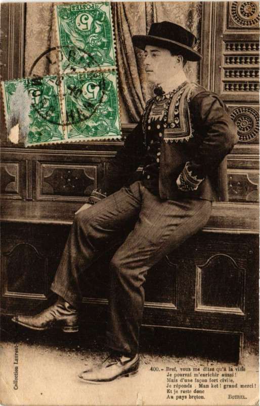 Carte postale ancienne Bref vous me dites qui' la vide (Botrel)