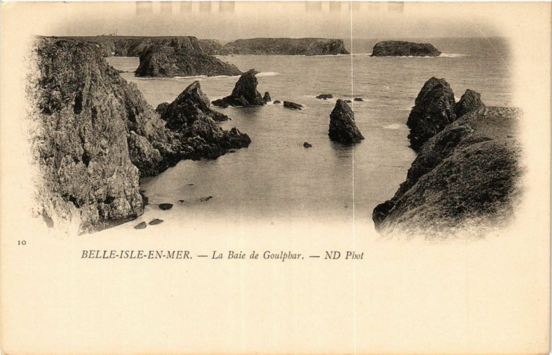 Carte postale ancienne Belle-Isle-en-Mer - La Baie de Goulphar