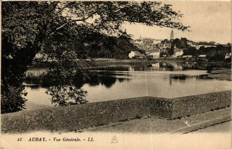 Carte postale ancienne Auray - Vue générale à Auray