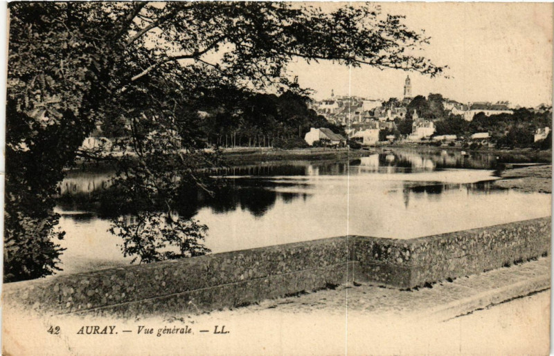 Carte postale ancienne Auray - Vue générale à Auray
