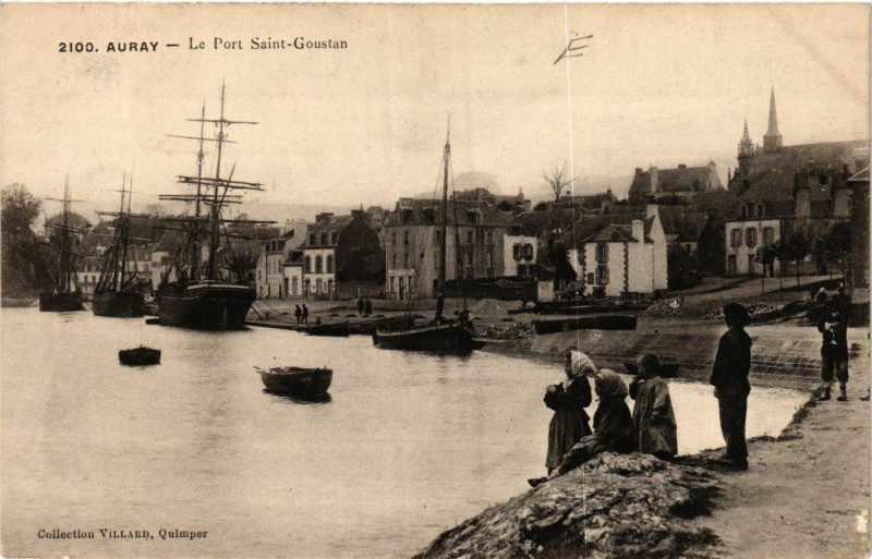 Carte postale ancienne Auray - Le Port St-Goustan à Auray