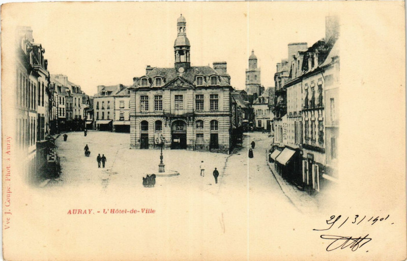 Carte postale ancienne Auray - L'Hotel-de-Ville à Auray