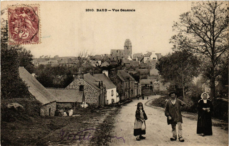Carte postale ancienne Baud - Vue générale à Baud