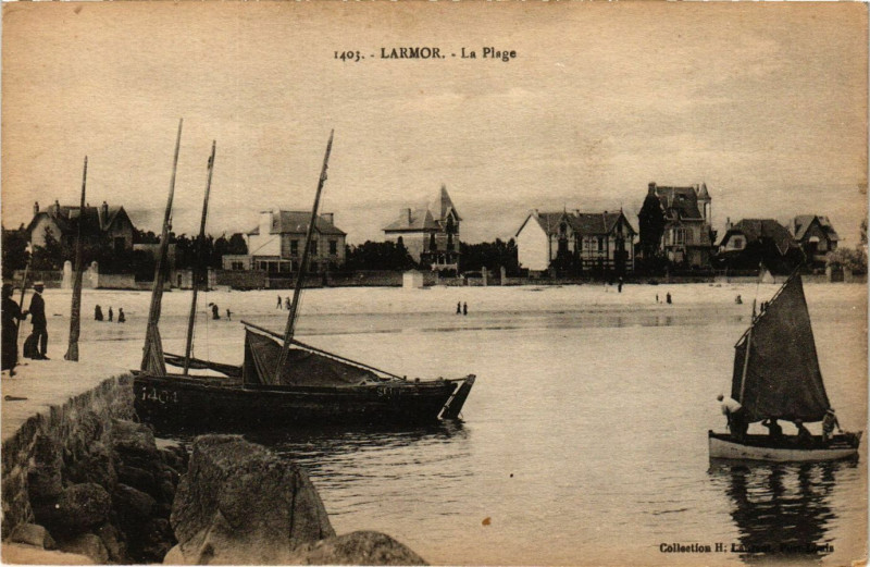 Carte postale ancienne Larmor - La Plage