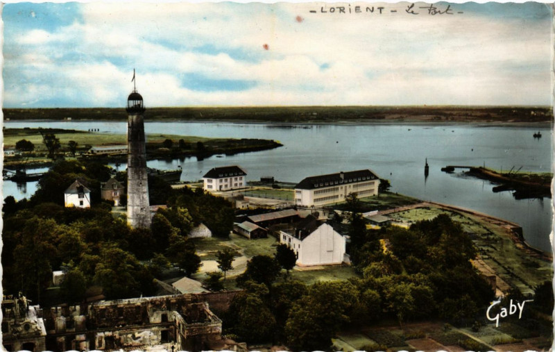 Carte postale ancienne Lorient - La Tour du Port et la Prefecture Maritime à Lorient