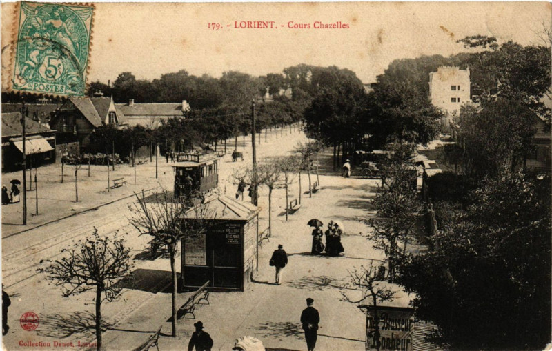 Carte postale ancienne Lorient - Cours Chazelles à Lorient