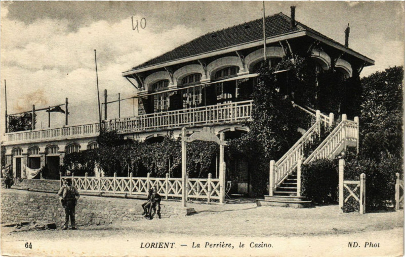 Carte postale ancienne Lorient - La Perriere le Casino à Lorient
