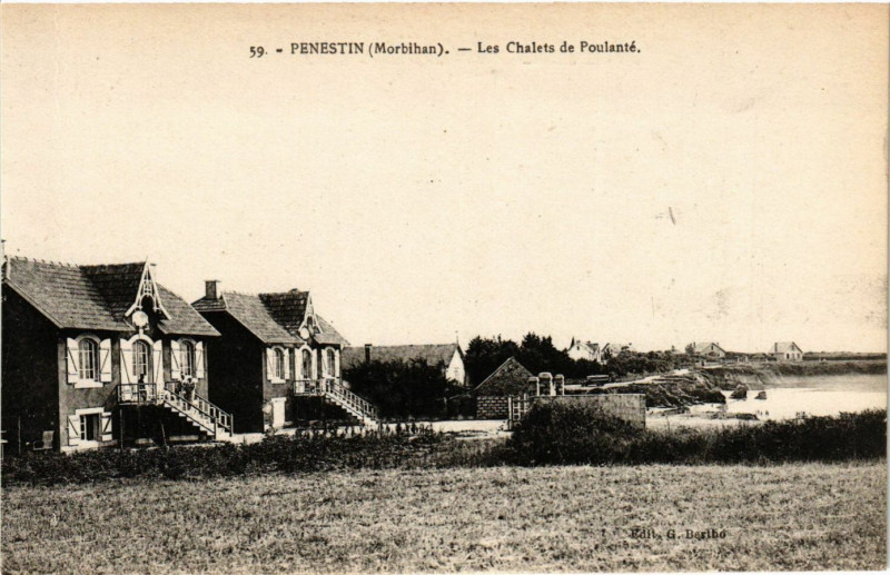 Carte postale ancienne Penestin - Les Chalets de Poulante à Pénestin