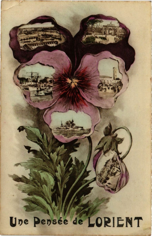 Carte postale ancienne Une Pensée de Lorient à Lorient