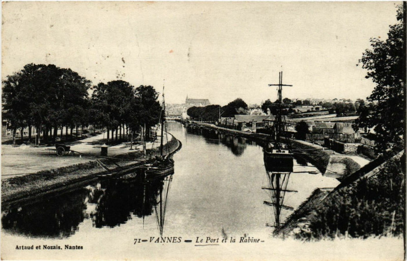 Carte postale ancienne Vannes - Le Port et la Rabine à Vannes