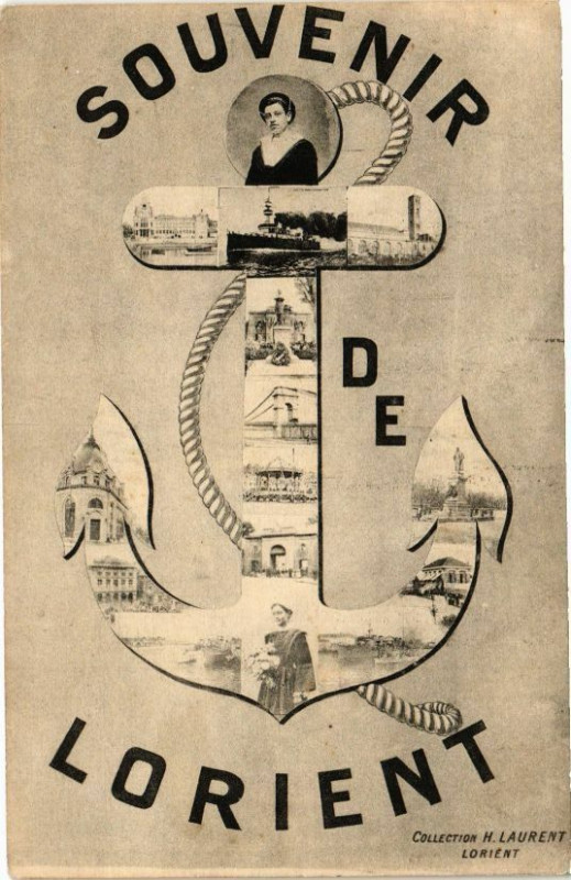 Carte postale ancienne Souvenir de Lorient à Lorient