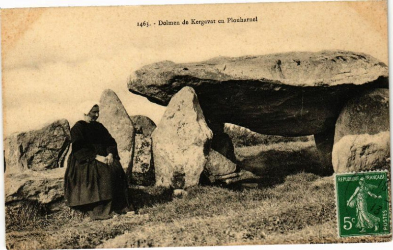 Carte postale ancienne Dolmen de Kergavat en Plourharnel