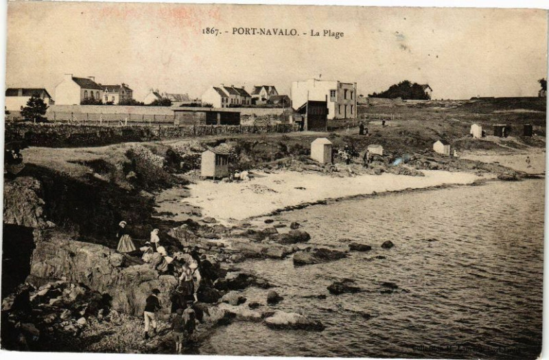 Carte postale ancienne Port-Navalo - La Plage
