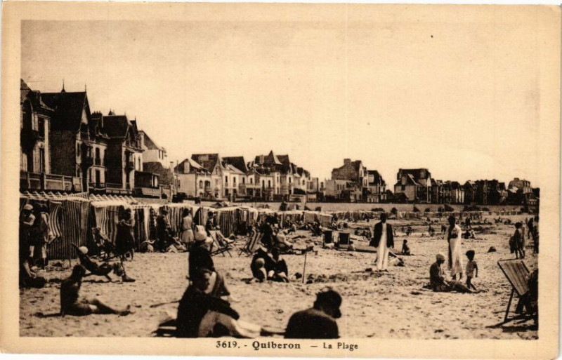 Carte postale ancienne Quiberon - La Plage à Quiberon