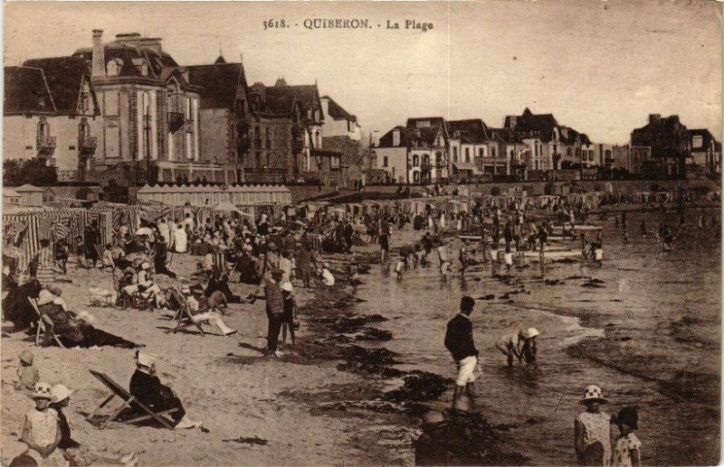 Carte postale ancienne Quiberon - La Plage à Quiberon