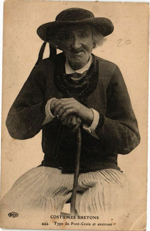 Carte postale ancienne Costumes Bretons - Type de Pont-Croix et Env.
