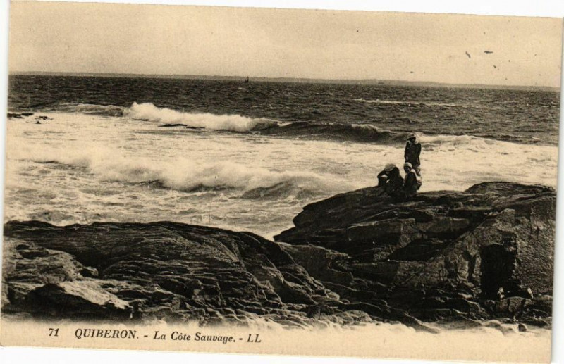 Carte postale ancienne Quiberon - La Cote Sauvage à Quiberon