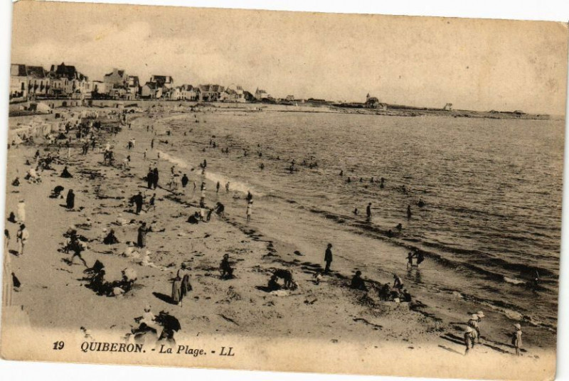 Carte postale ancienne Quiberon - La Plage à Quiberon