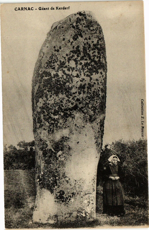 Carte postale ancienne Carnac - Geant de Kerderf à Carnac