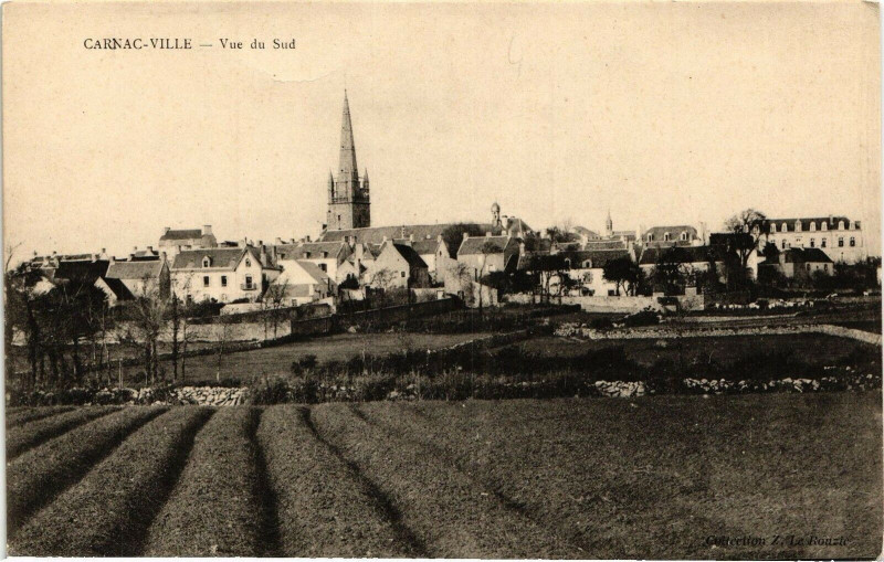Carte postale ancienne Carnac - Ville - Vue du Sud à Carnac