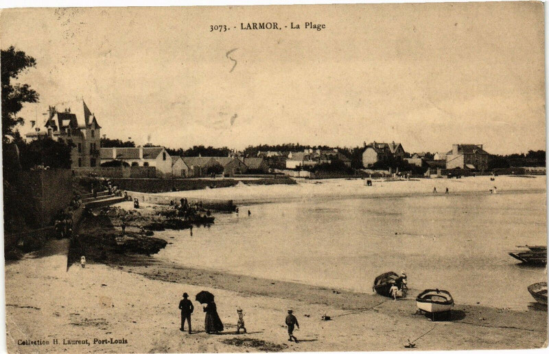 Carte postale ancienne Larmor - La Plage