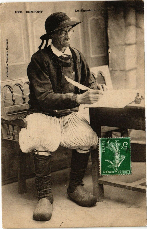 Carte postale ancienne Confort - La Signature de