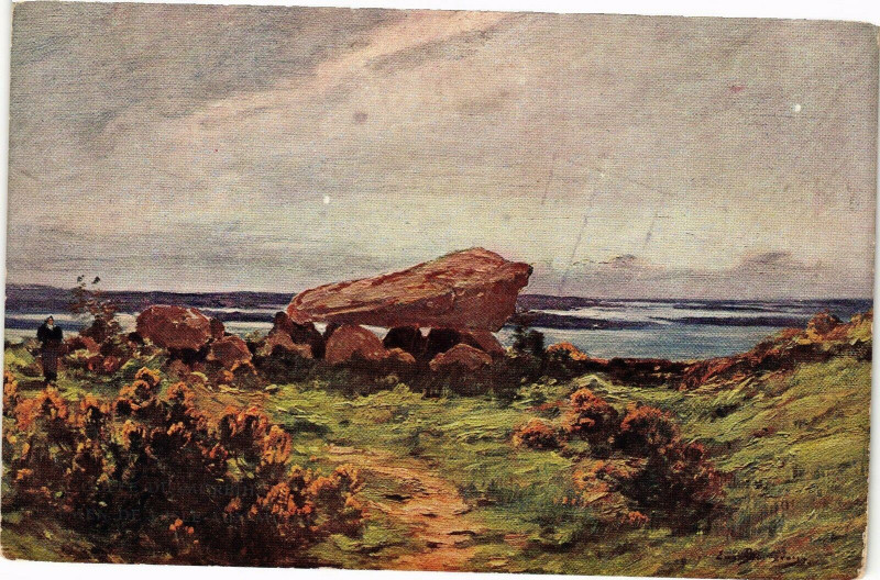 Carte postale ancienne Golfe du Morbihan - Dolmen de l'Isle-aux-Moines