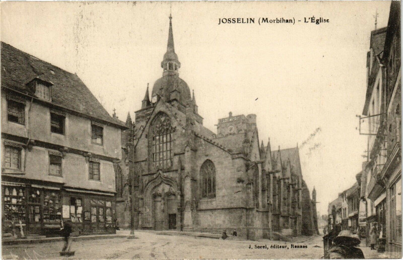 Carte postale ancienne Josselin - L'Eglise à Josselin