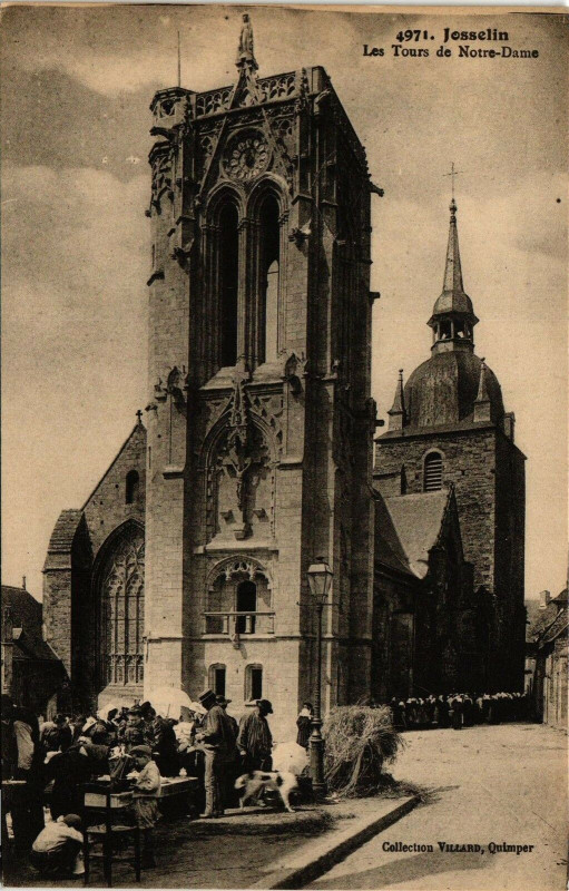 Carte postale ancienne Josselin - Les Tours de N.-D. à Josselin