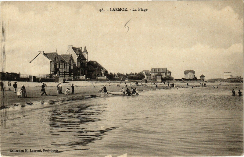 Carte postale ancienne Larmor - La Plage