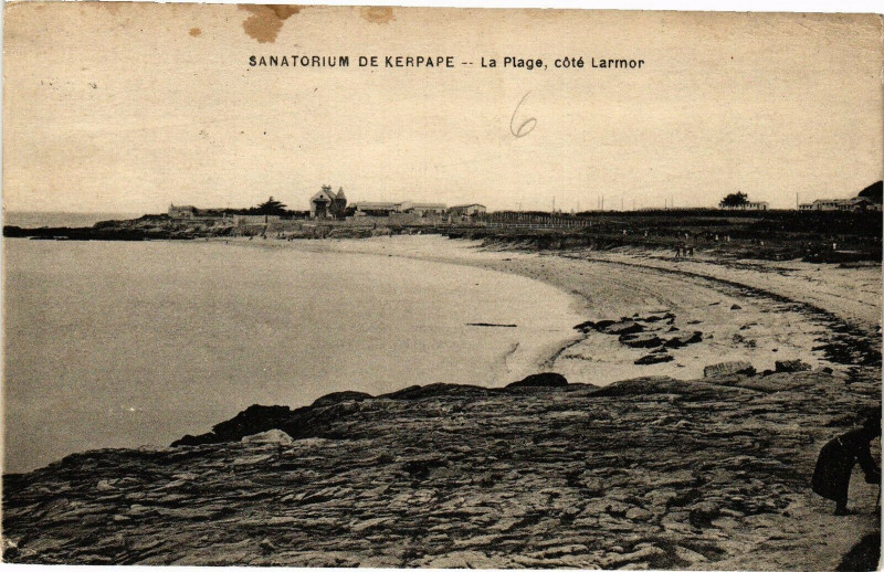 Carte postale ancienne Sanatorium de Kerpape - La Plage cote Larmor