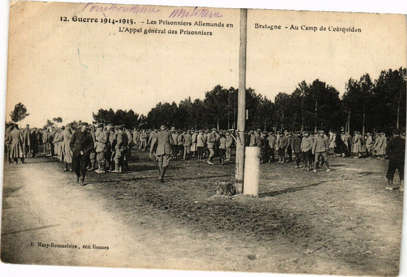Carte postale ancienne Guerre 1914-1915 - Les Prisonniers Allemands en L'Appel général à Saint-Malo-de-Beignon