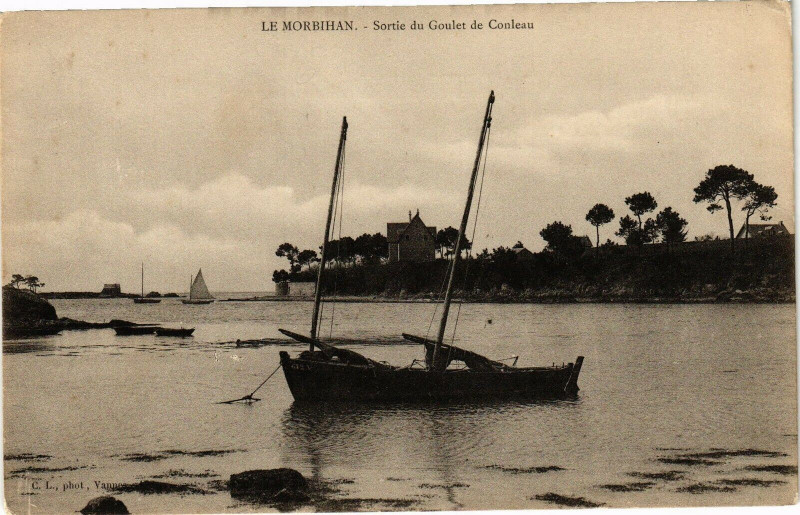Carte postale ancienne Morbihan - Sortie du Gouder de Couleau