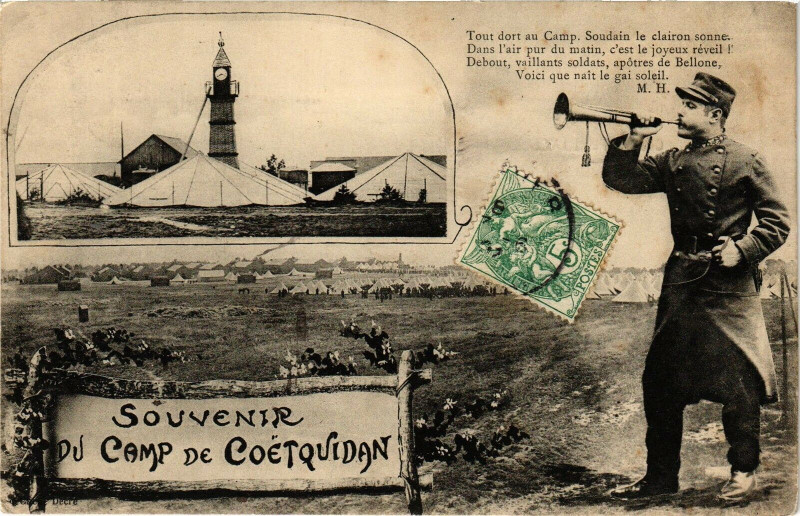 Carte postale ancienne Souvenir du Camp de Coetquidan