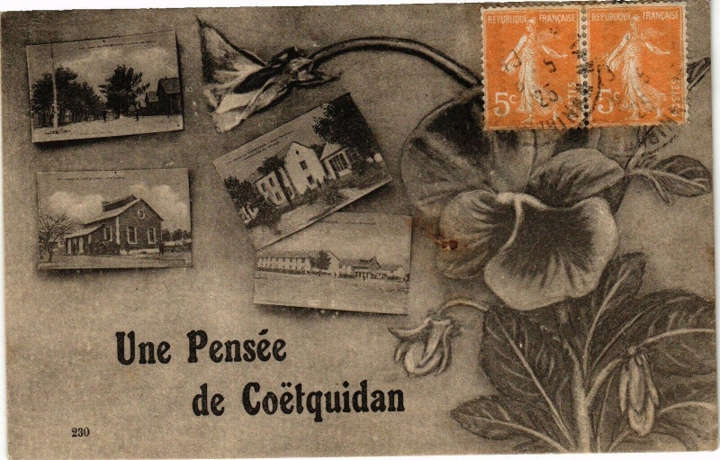 Carte postale ancienne Une Pensée de Coetquidan