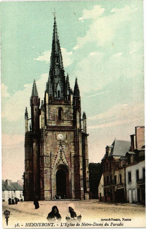 Carte postale ancienne Hennebont - L'Eglise de N.-D. du Paradis à Hennebont