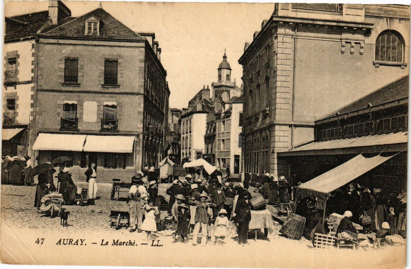 Carte postale ancienne Auray - Le Marche à Auray