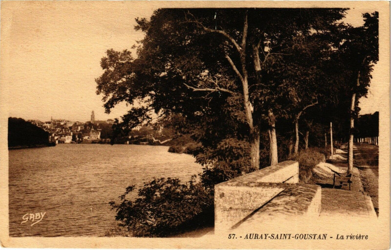 Carte postale ancienne Auray - St-Goustan - La riviere à Auray