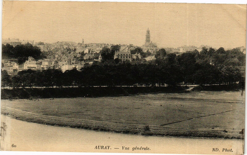 Carte postale ancienne Auray - Vue générale à Auray