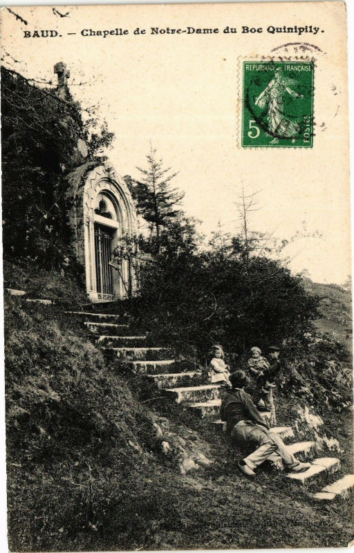 Carte postale ancienne Baud - Chapelle de N.-D. du Boe Quinipily à Baud