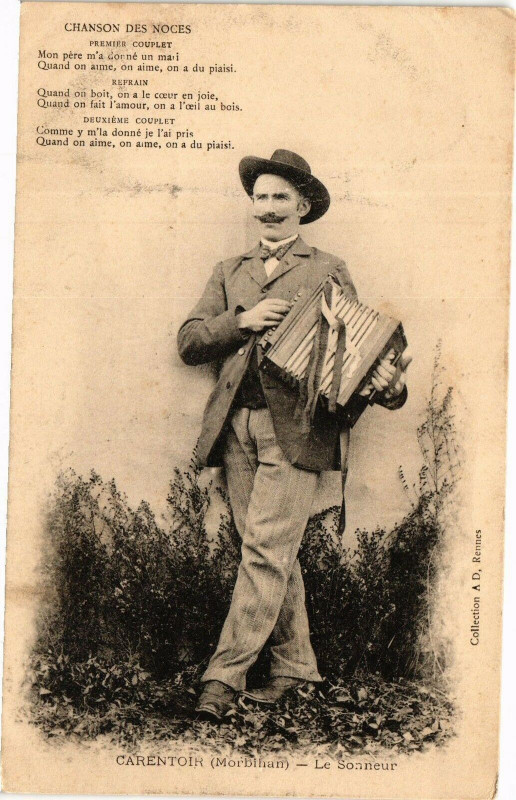 Carte postale ancienne Chanson des Noces - Premier couplet -