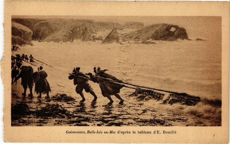 Carte postale ancienne Coemoniers Belle-Isle-en-Mer d'apres le tableau d'E.Bouille