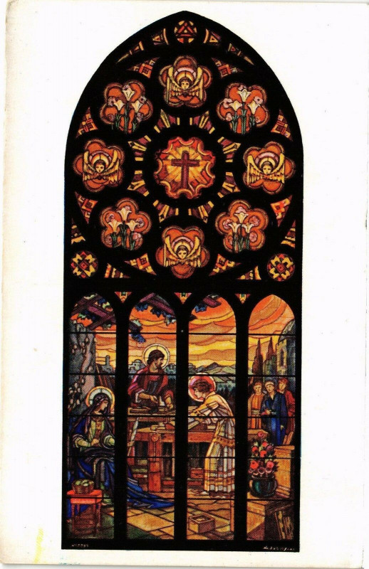 Carte postale ancienne L'atelier de Nazareth Il grandissait en sagesse Une des grandes