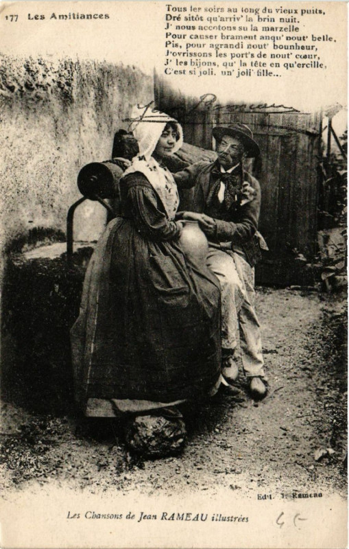 Carte postale ancienne Les Amitiances - Folklore - Les Chansons de Jean Rameau Illustrées