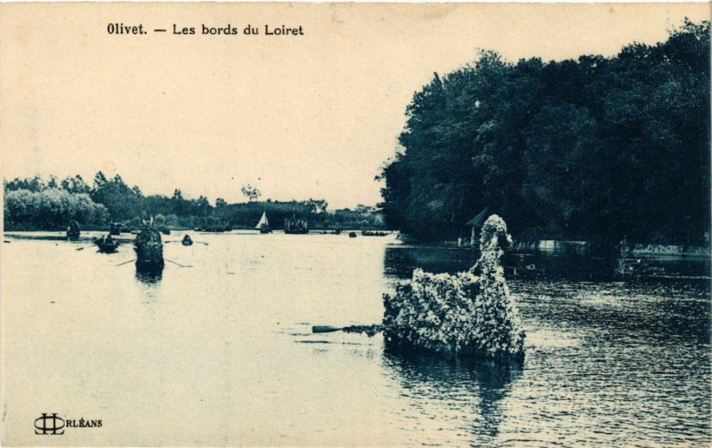Carte postale ancienne Olivet - Les Bords du Loiret à Olivet