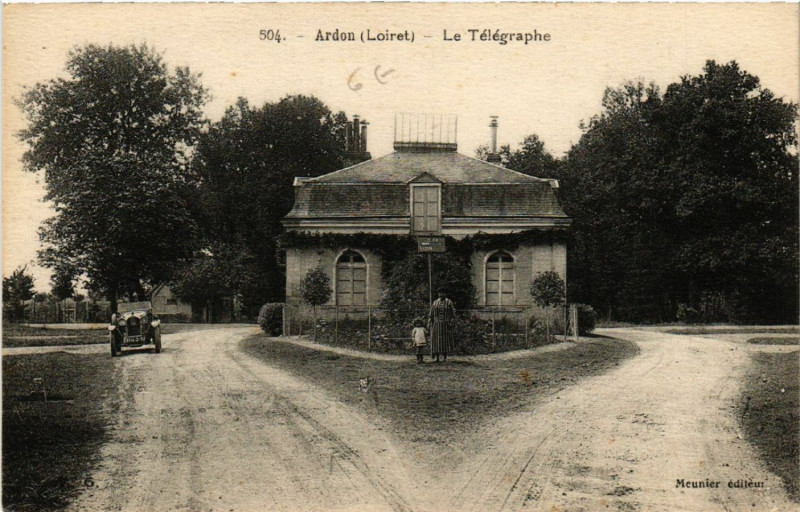 Carte postale ancienne Ardon - Le Télégraphe à Ardon