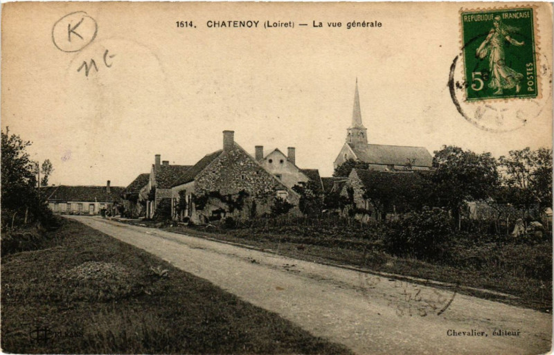 Carte postale ancienne Chatenoy - La Vue générale à Châtenoy