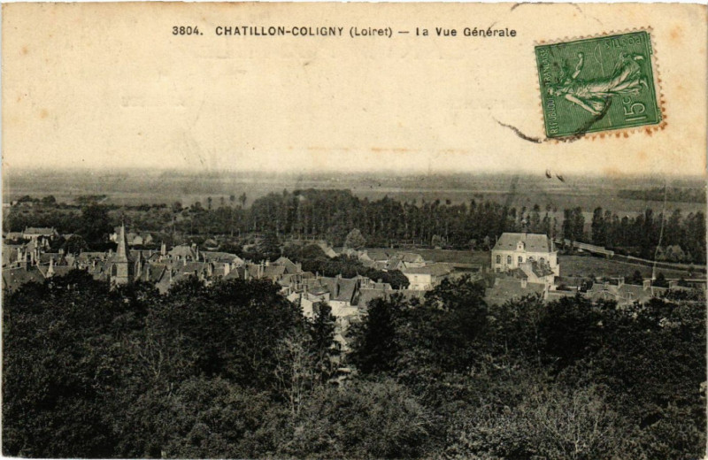 Carte postale ancienne Chatillon-Coligny - Le Vue générale à Châtillon-Coligny