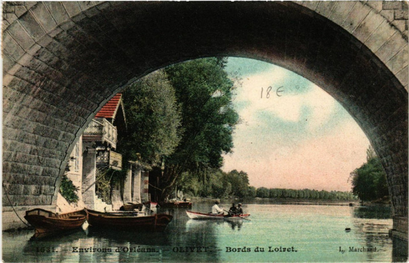 Carte postale ancienne Olivet - Env. d'Orleans - Bords du Loiret à Olivet