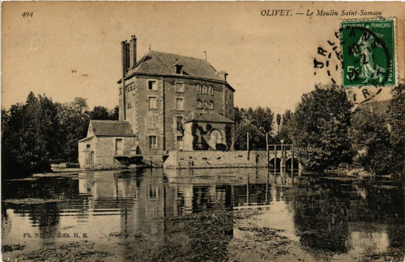 Carte postale ancienne Olivet - Le Moulin St-Samson à Olivet